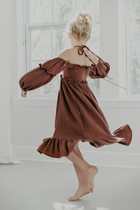 INDIE BLUE Dresses Pippa Dress (mocha muslin)