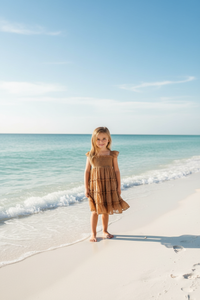 INDIE BLUE Dresses Pia Dress (mocha swiss dot)