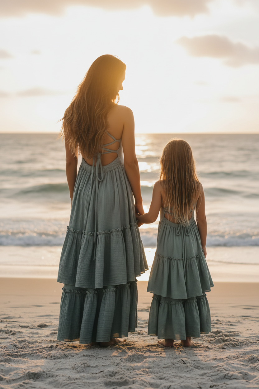 Standing backlit - hair down