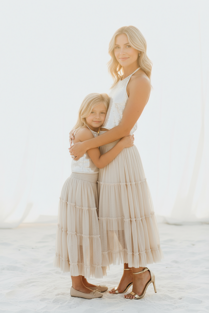 Women's Faye Halter (natural sequin)