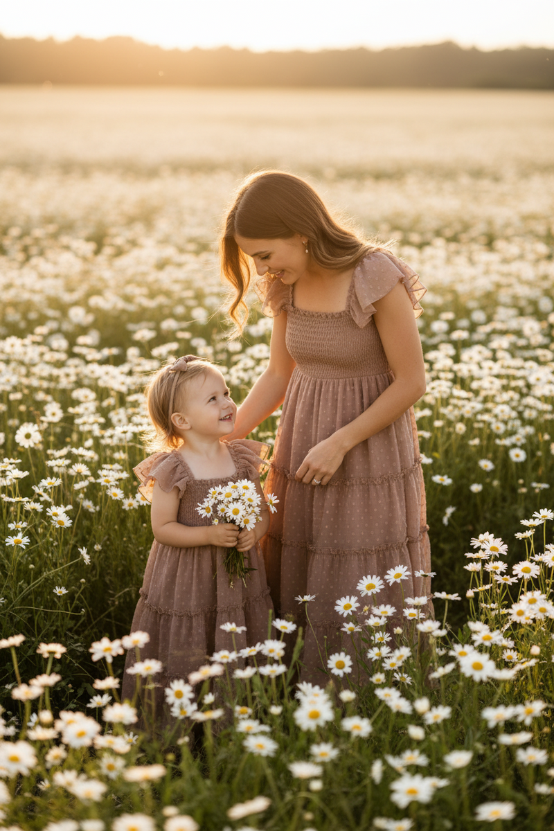 INDIE BLUE Women Women's Marabella Dress (mocha swiss dot)