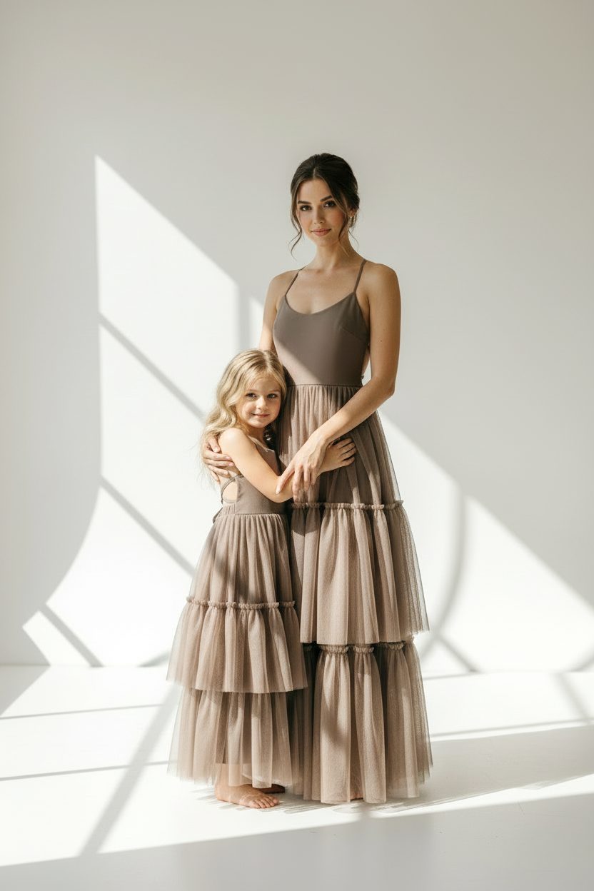 Women's Wendy Dress (mocha tulle)