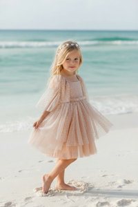 INDIE BLUE Dresses Uma Dress (sequin pink tulle)