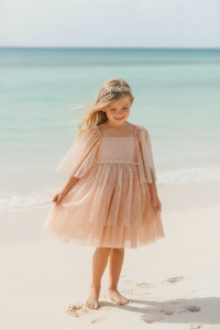 INDIE BLUE Dresses Uma Dress (sequin pink tulle)