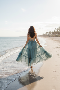 Tiered layers along shoreline