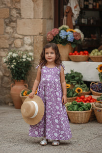 LB Girl's Dress Liza Maxi (lilac blooms)