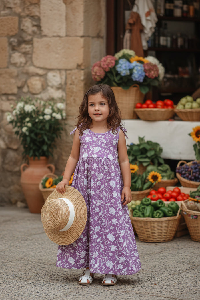 LB Girl's Dress Liza Maxi (lilac blooms)