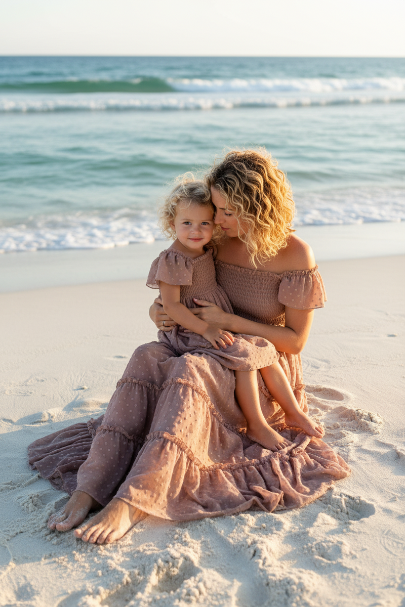 Women's Marabella Dress (mocha swiss dot)