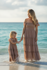 INDIE BLUE Women Women's Marabella Dress (mocha swiss dot)