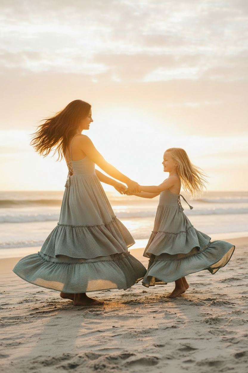 Twirling backlit - hair down
