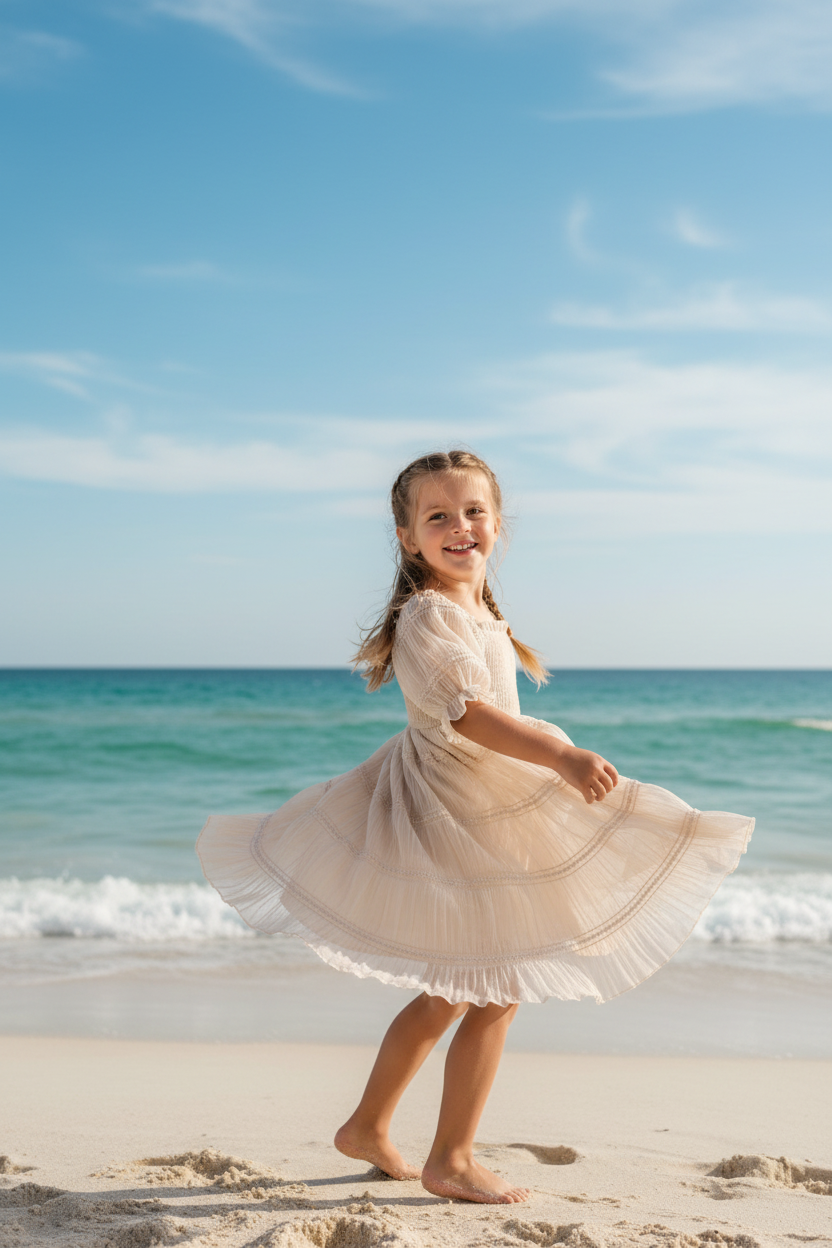 INDIE BLUE Dresses Karina Dress (natural chiffon)