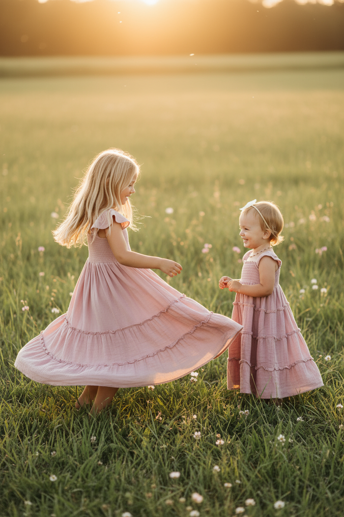 INDIE BLUE Dresses Marabella Dress (peony muslin)