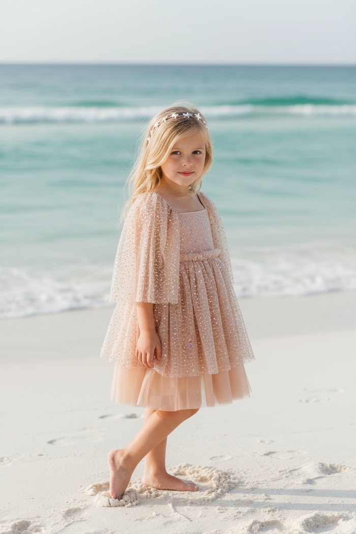 INDIE BLUE Dresses Uma Dress (sequin pink tulle)