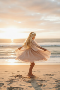 INDIE BLUE Dresses Uma Dress (sequin pink tulle)