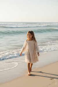 INDIE BLUE Dresses Nora Dress (natural swiss dot)