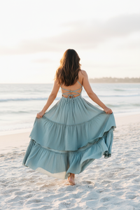 Walking away back view