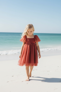 INDIE BLUE Dresses Fawn Dress (venetian red tulle)