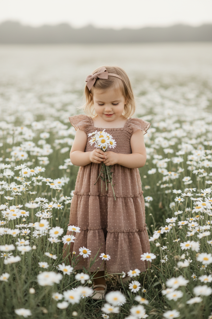 INDIE BLUE Dresses Marabella Dress (mocha swiss dot)