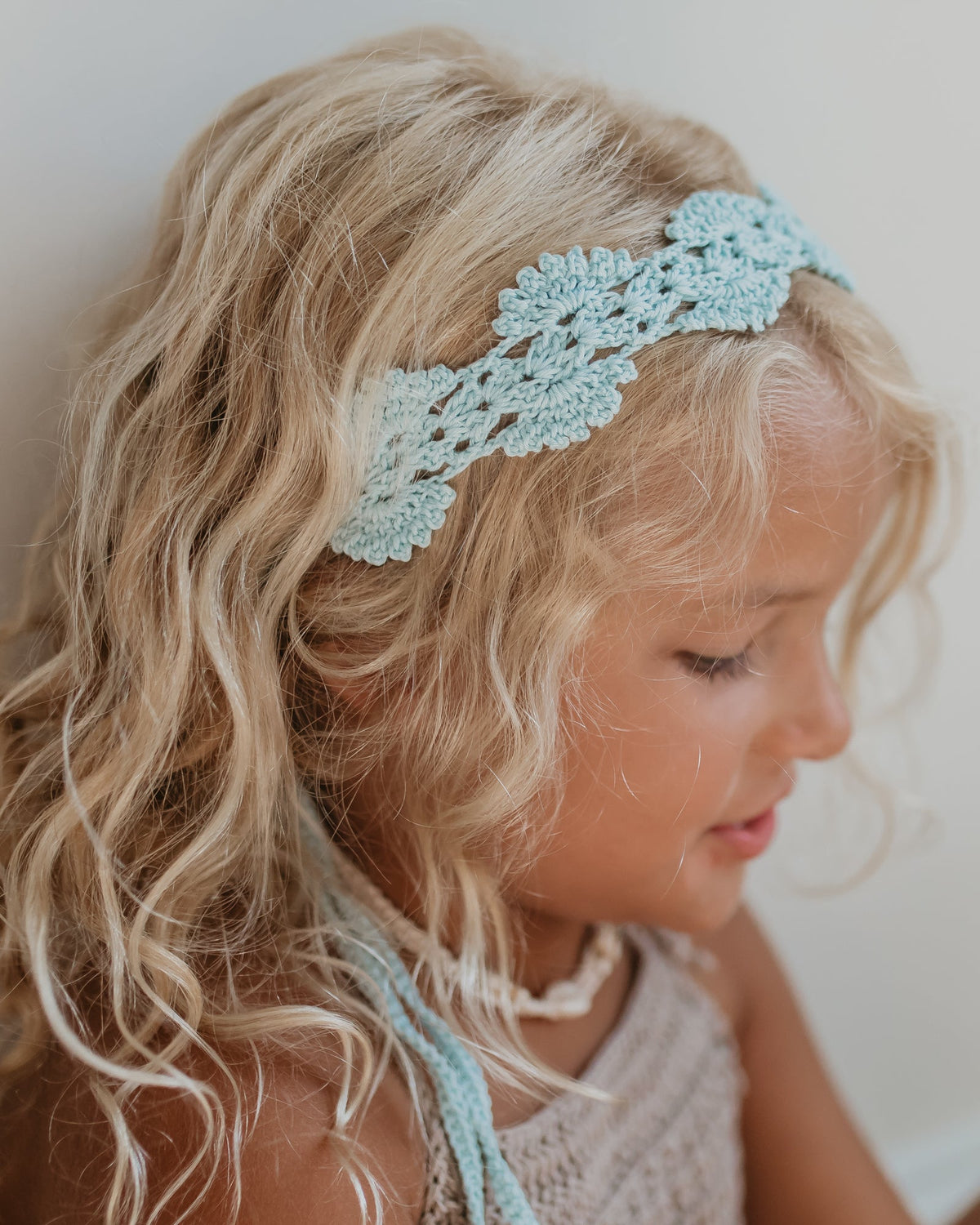 Braided Lace Hand-Crocheted Headband (white)