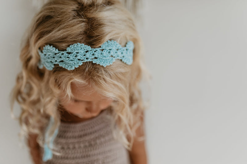 Braided Lace Hand-Crocheted Headband (white)