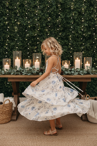 INDIE BLUE Dresses Wendy Dress (floral blue chiffon)