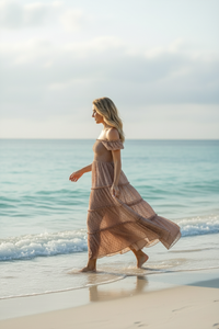 INDIE BLUE Women Women's Marabella Dress (mocha swiss dot)