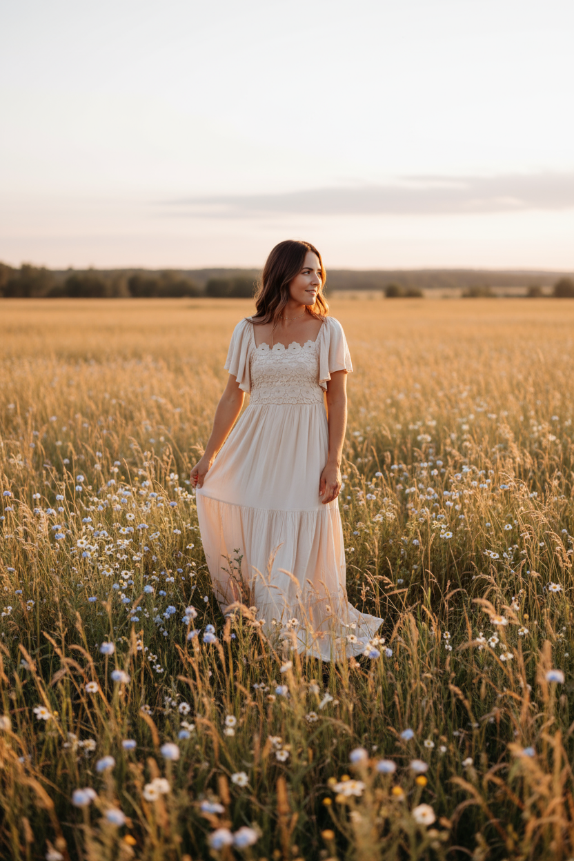 INDIE BLUE Women Women's Winnie Lace Dress (natural)