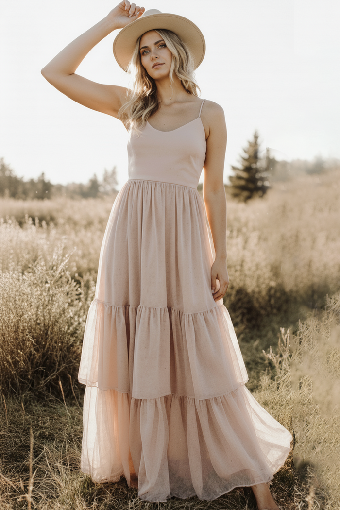 INDIE BLUE Women Women's Wendy Dress (soft pink tulle)