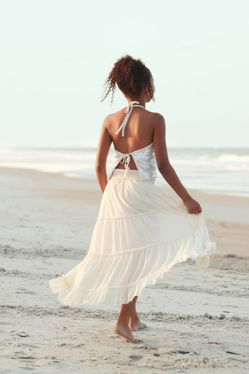 INDIE BLUE Women Women's Faye Halter (natural sequin)