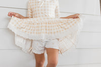 Short Gown Set (gingham) FINAL SALE