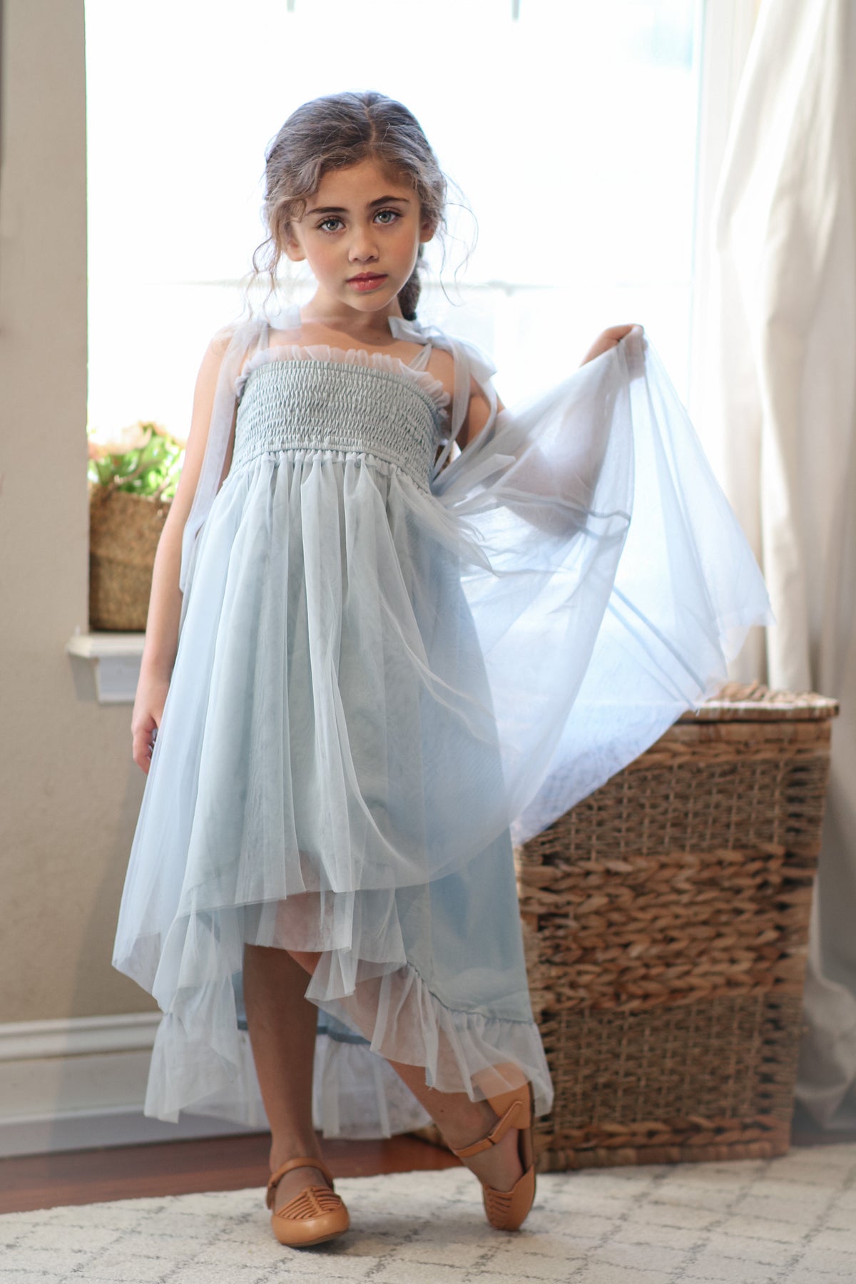 INDIE BLUE Dresses Isa High-Low Dress (airy blue tulle)
