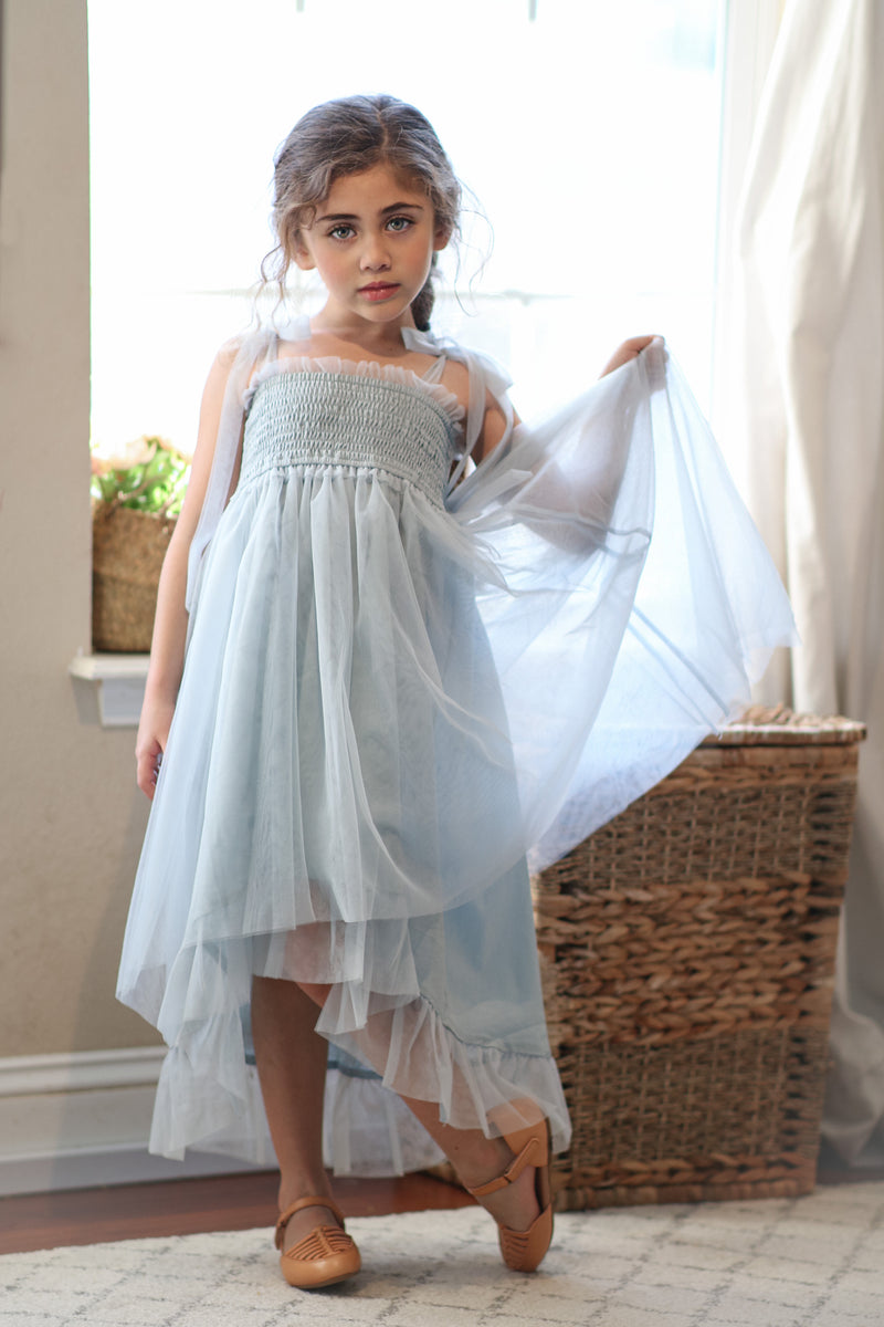 INDIE BLUE Dresses Isa High-Low Dress (airy blue tulle)