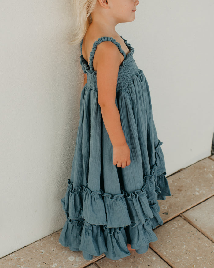 Macy Muslin Dress (indigo)