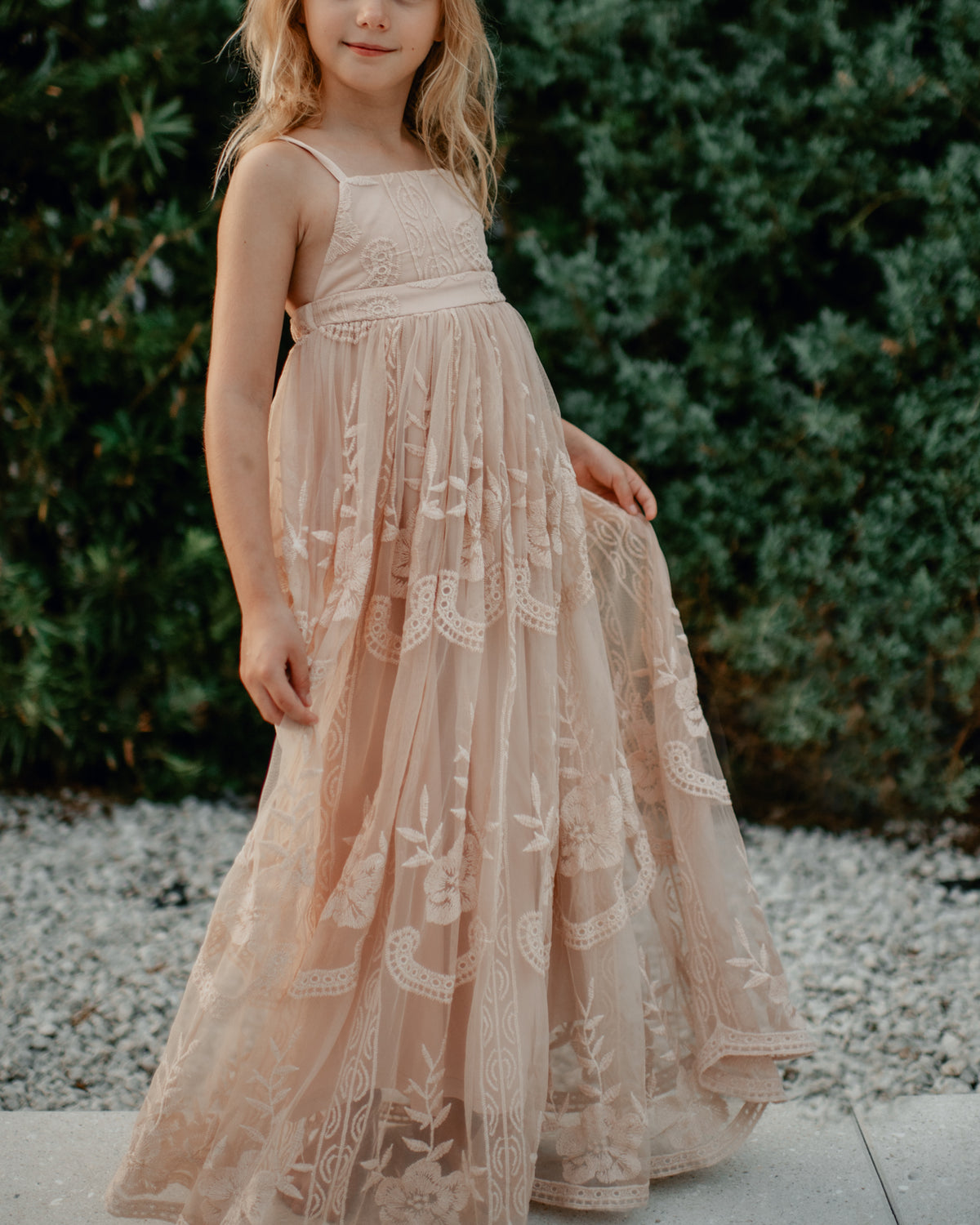 Madeline Lace Dress (natural pink)
