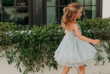 Load image into Gallery viewer, Jodi Twirl Dress - blue floral FINAL SALE
