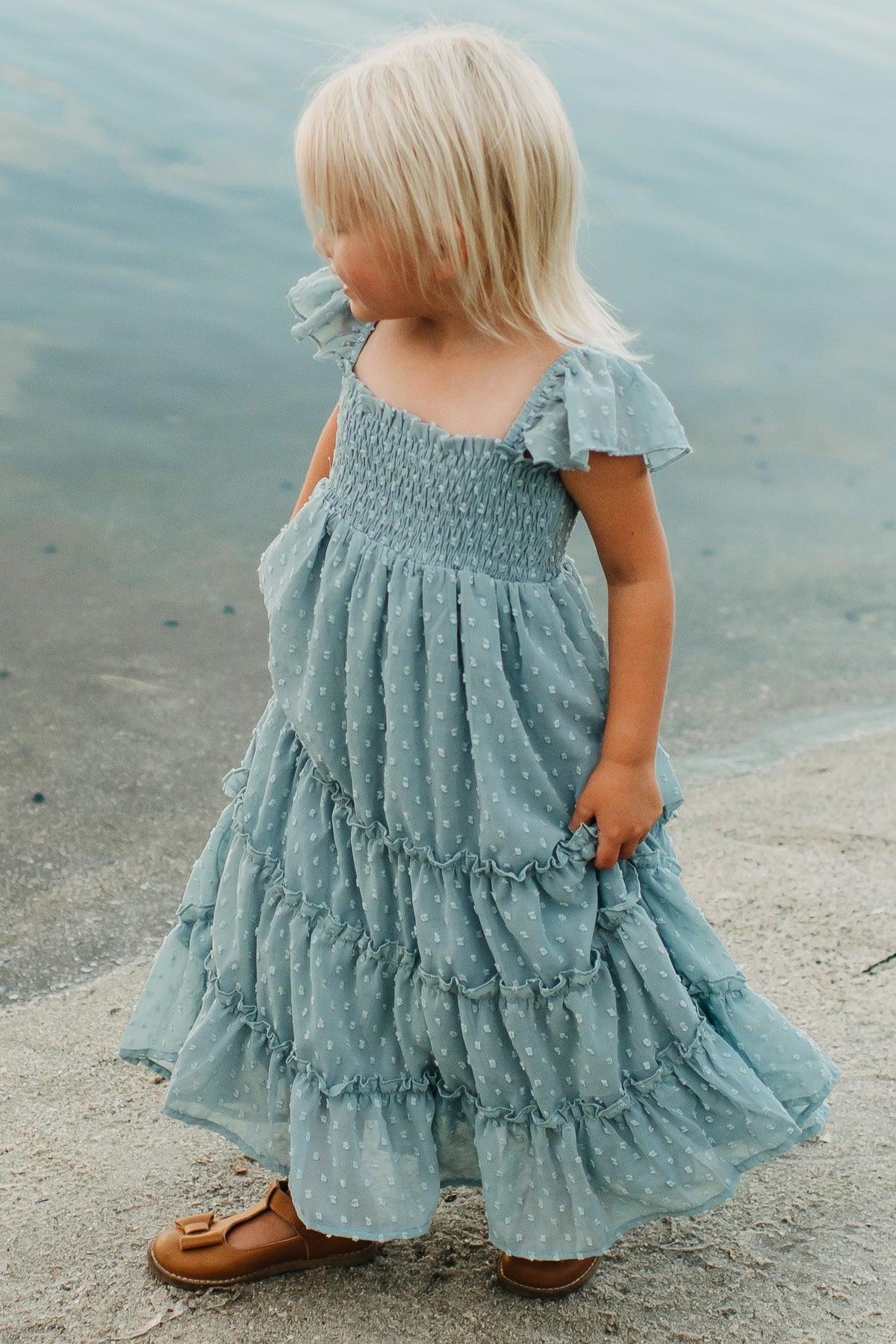 Marabella Dress (blue swiss dot) – INDIE BLUE