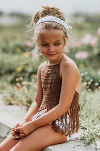 Flower Lace Hand-Crocheted Headband (cream)