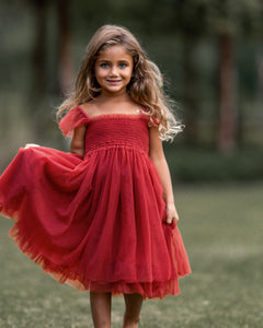 Juliet Tulle Dress (deep red)