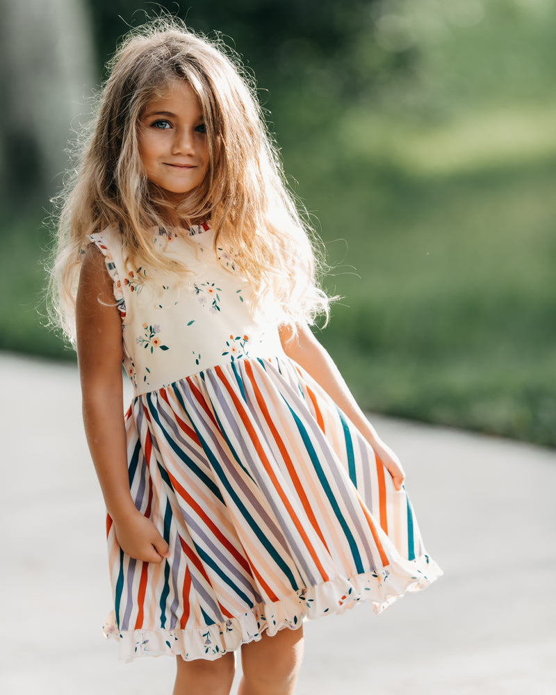 Emmylou Stripe Dress (rainbow stripe)
