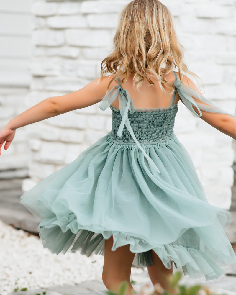 Isa Tulle Dress (soft teal)
