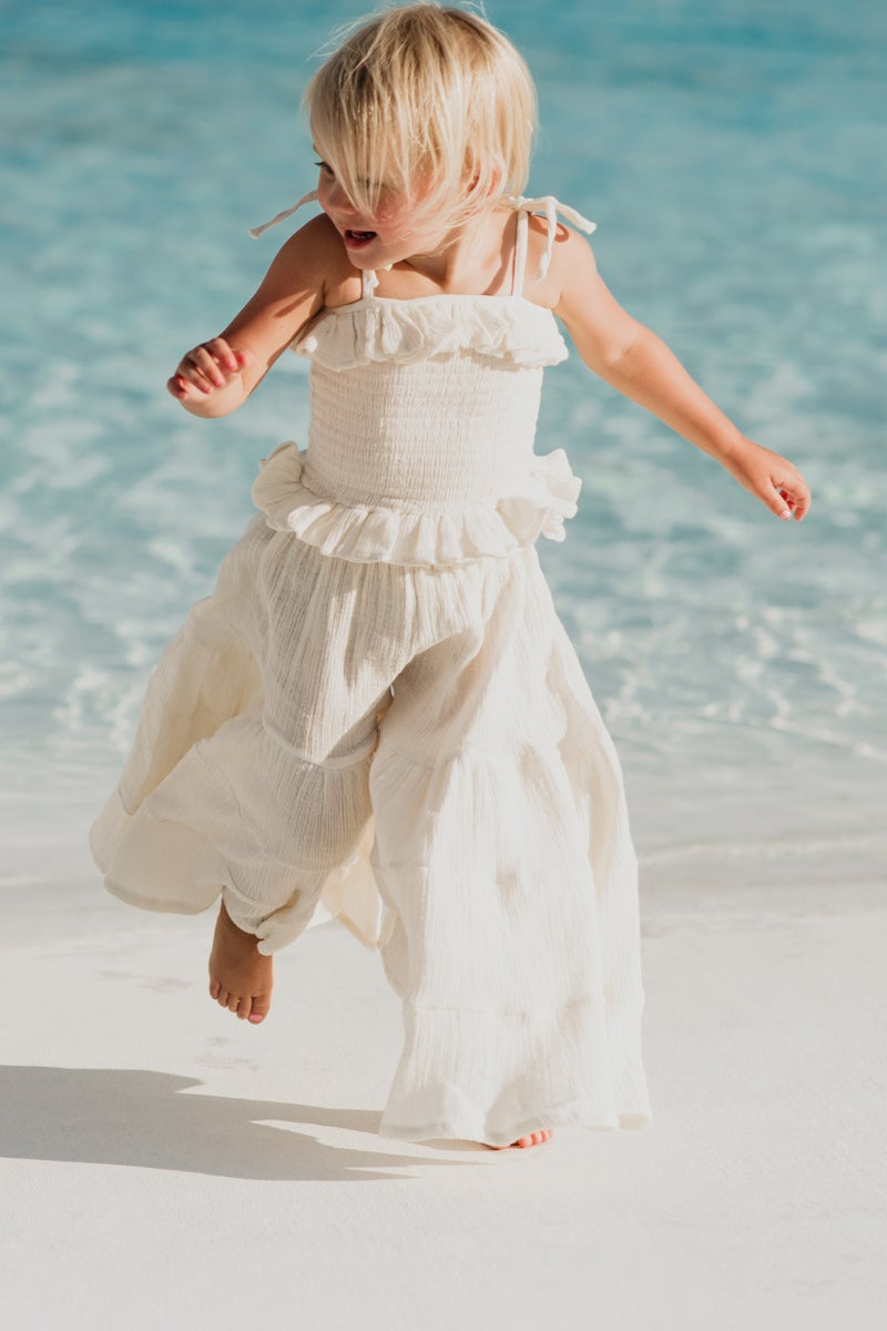 SS Girl's Bottoms Bella Maxi Pants (light ivory muslin)