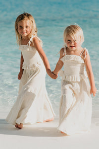 SS Girl's Bottoms Bella Maxi Pants (light ivory muslin)