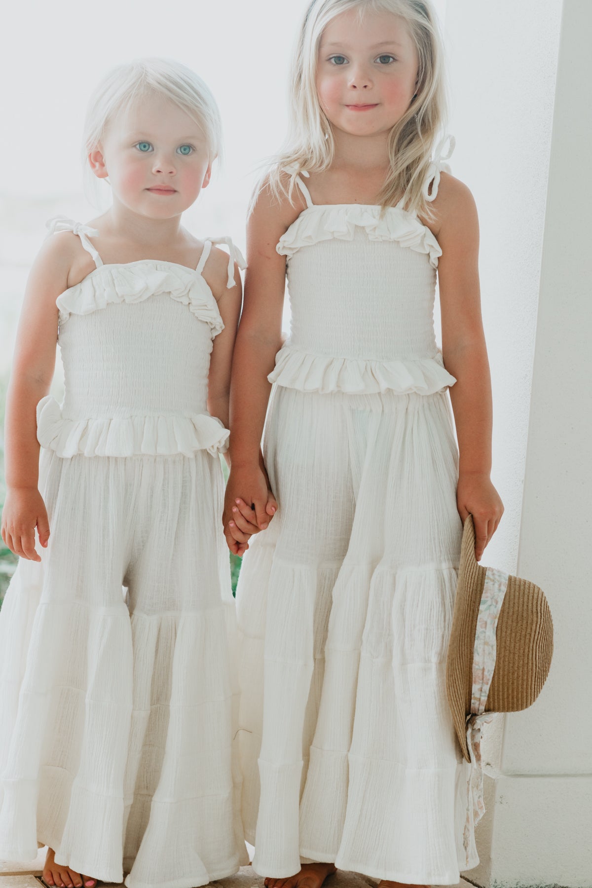 SS Girl's Bottoms Bella Maxi Pants (light ivory muslin)