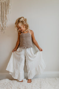 SS Girl's Bottoms Bella Maxi Pants (light ivory muslin)