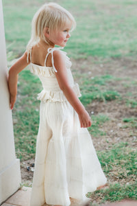 SS Girl's Bottoms Bella Maxi Pants (light ivory muslin)