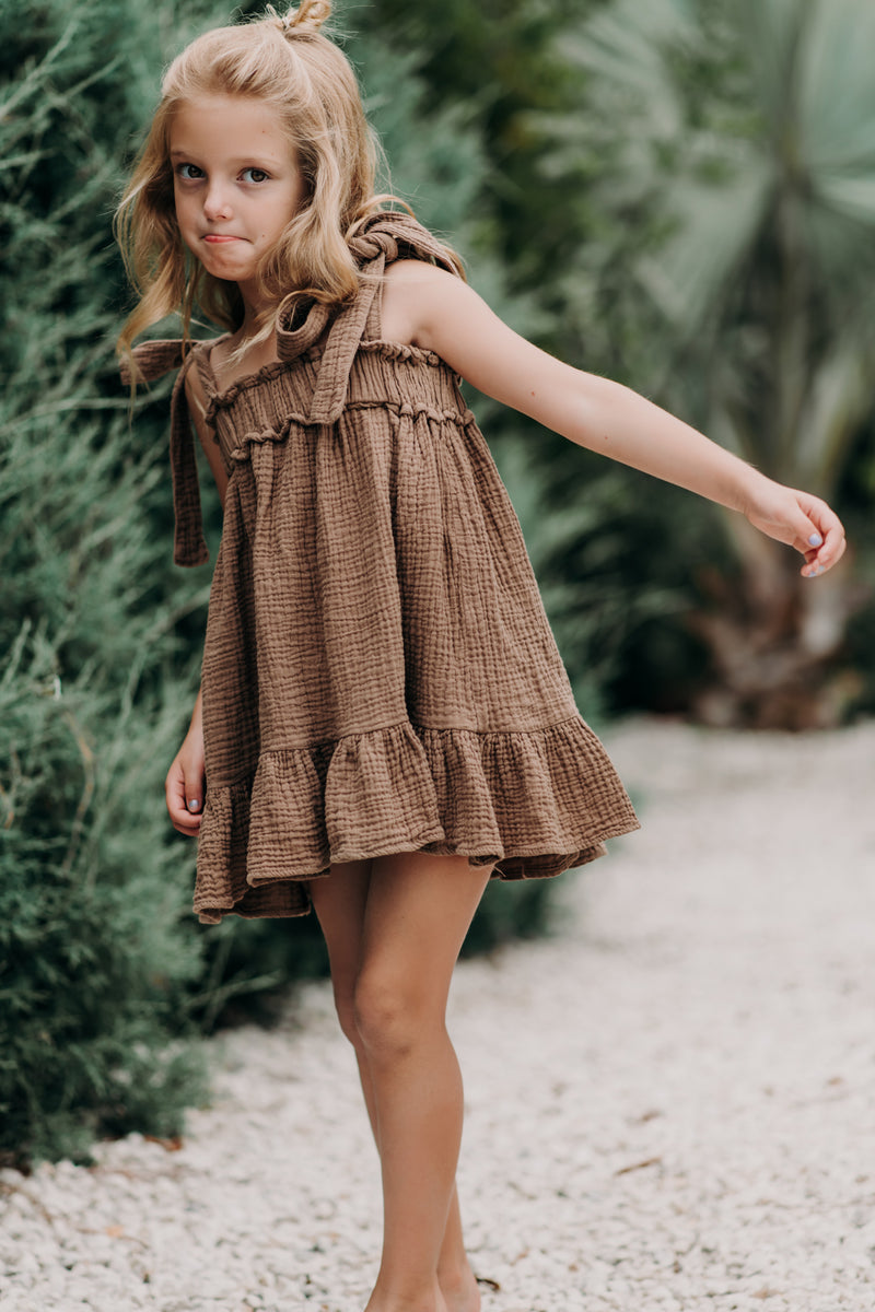 tunic dress Evie (mocha muslin) Perfect for layering chouyatou Women's Spring Long Width:M (D -  medium) 2025-4E