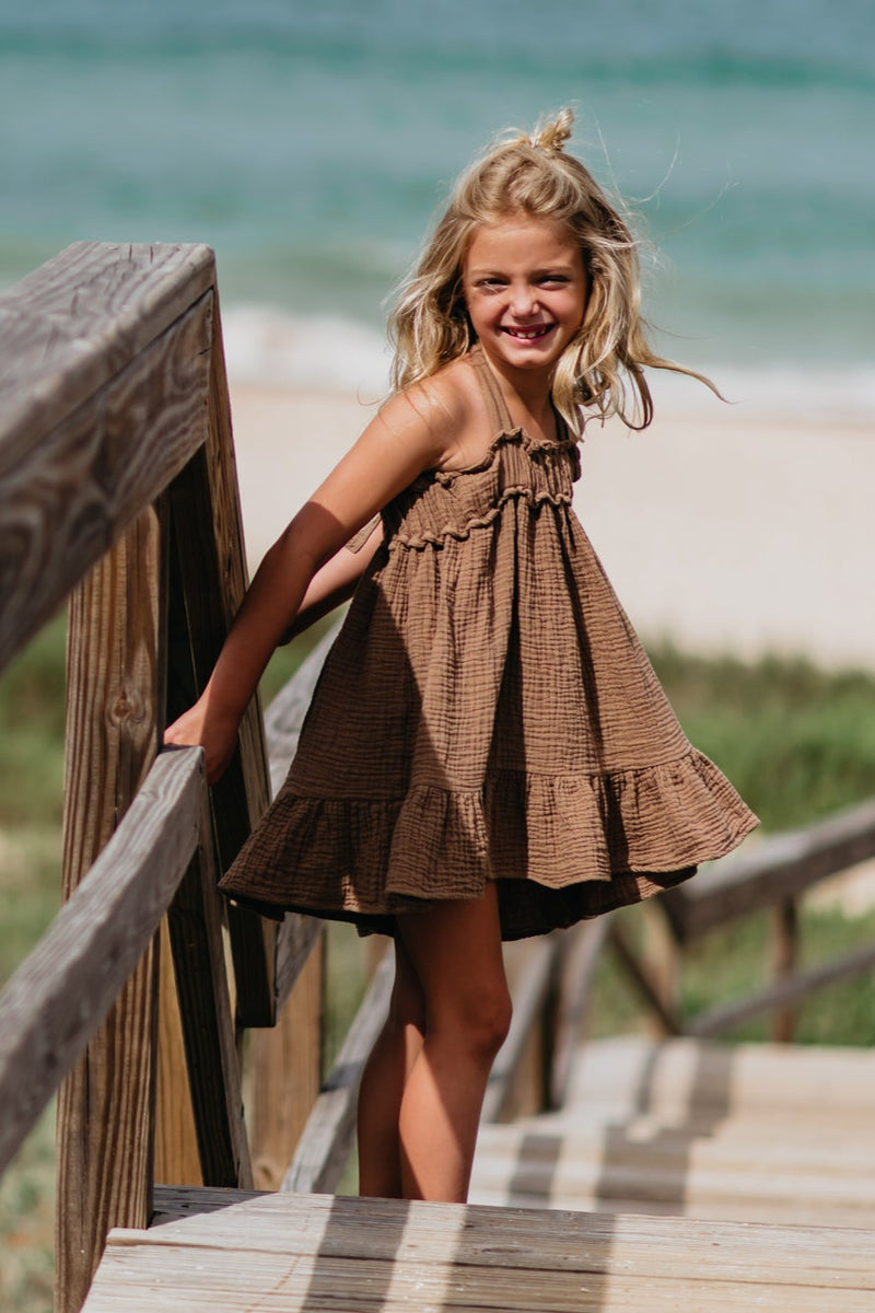 brown tunic dress Evie Tunic Dress (mocha muslin)