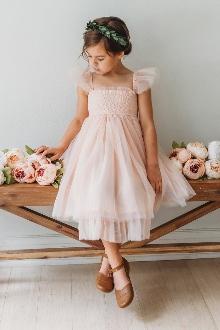 Juliet Dress (blush tulle) 12-18M