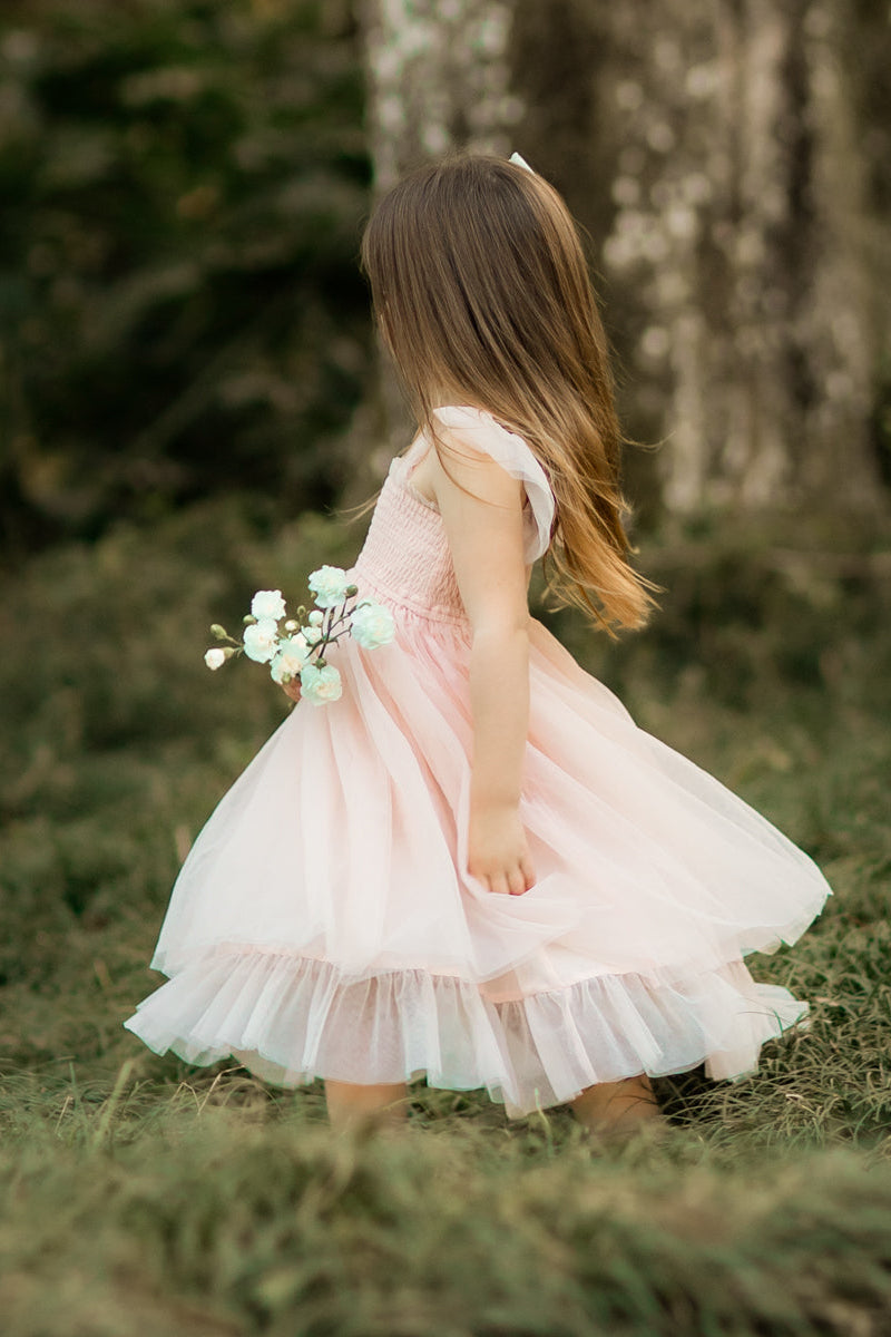 Juliet Dress (blush tulle) 12-18M