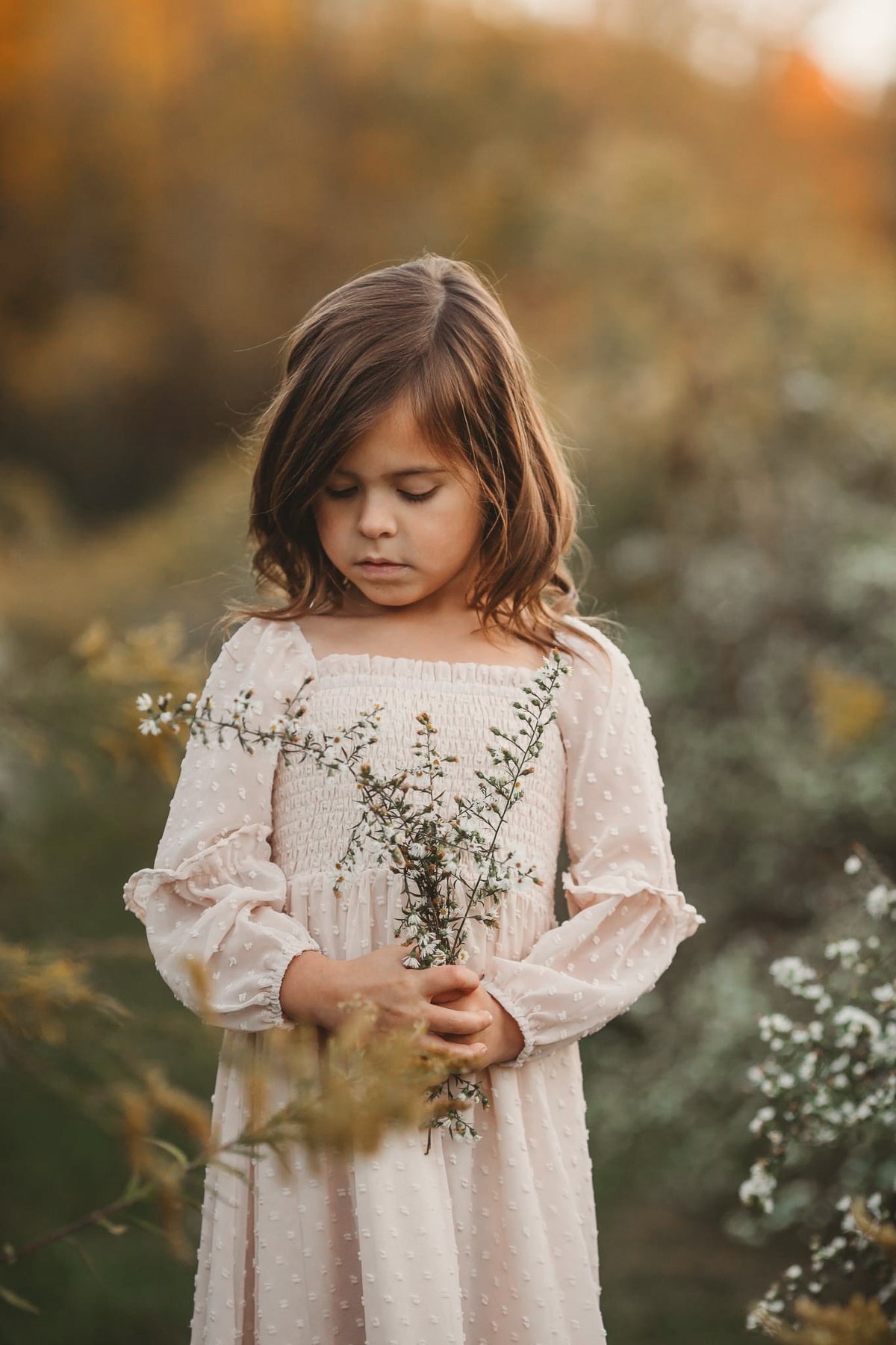 Swiss Dot Flower Girl Dress